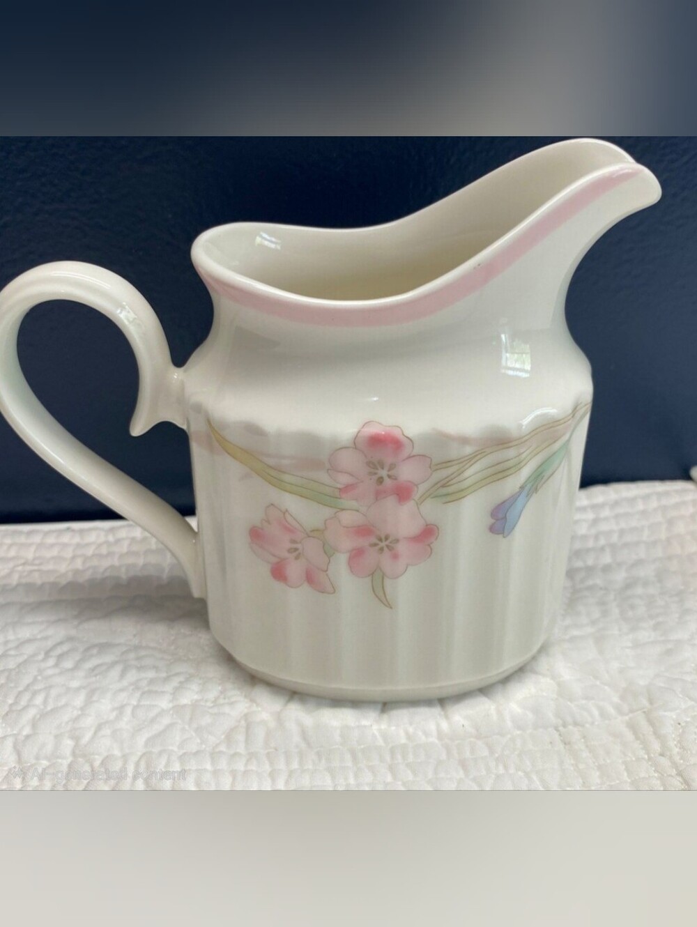 Vintage Replacement, MIKASA, Cream Pitcher, "Pink Melody" Bone China